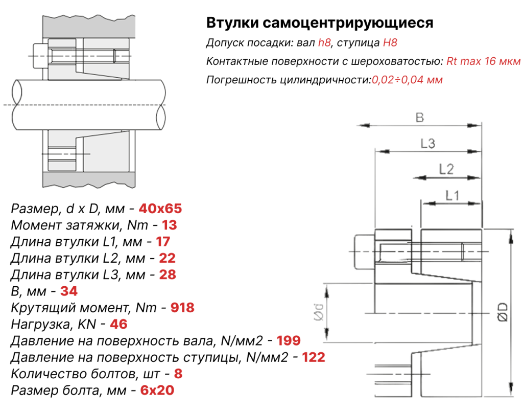 Чертеж втулка зажимная ВК13 40х65 Чертеж втулка зажимная ВК13 40х65